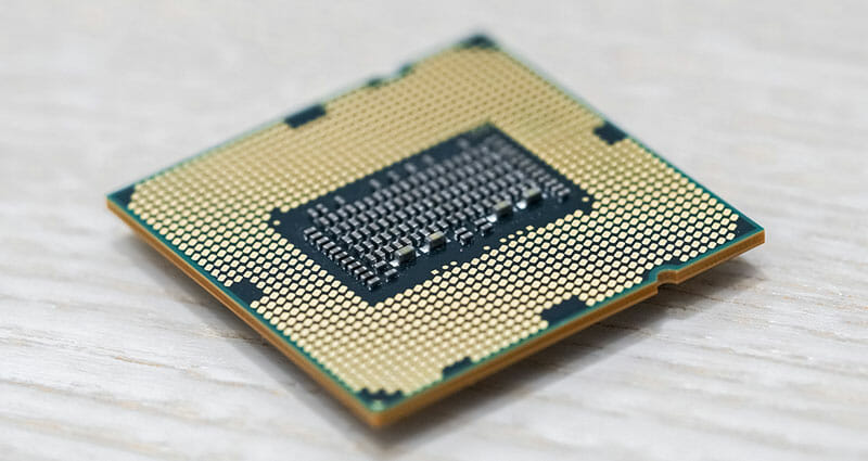 A single CPU on a table. 