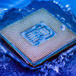 CPU making a splash in liquid.