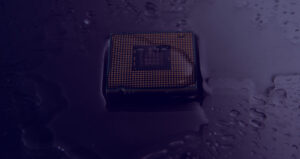 CPU covered in liquid.