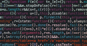 Close-up image of computer code.